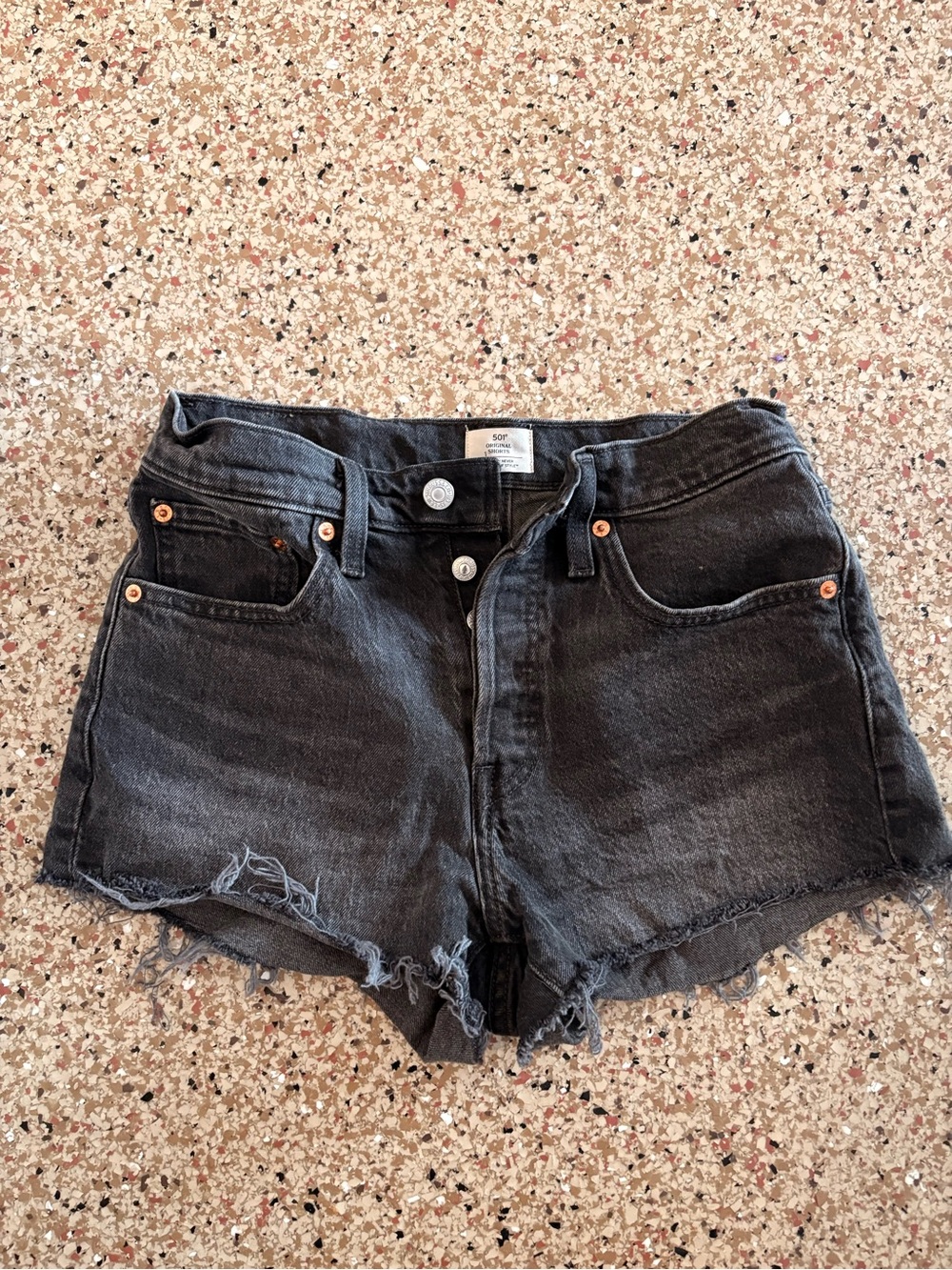 Levi’s 501 Black High-Rise Denim Shorts.  NWOT.  Waist 26.  Fits sizes 4